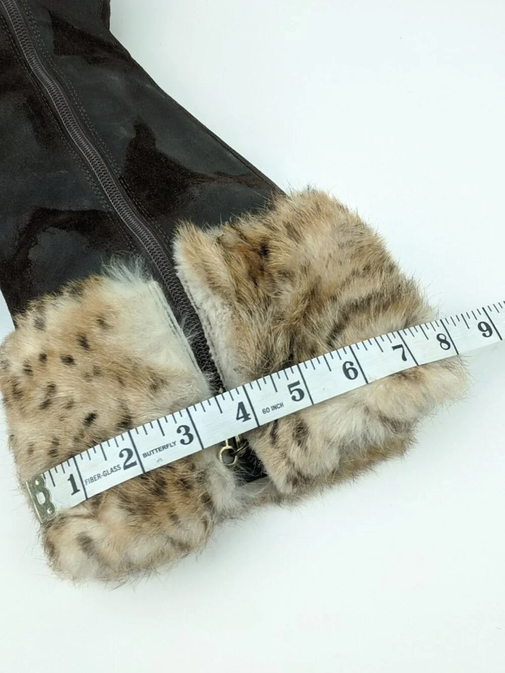 DONALD PLINER Tiara Dark Brown Distressed Suede Wedge Boots with Fur Cuffs